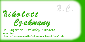 nikolett czekmany business card